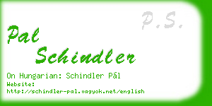 pal schindler business card